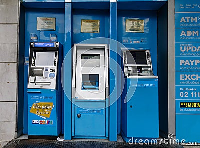 ATM machines in Bangkok, Thailand Editorial Stock Photo