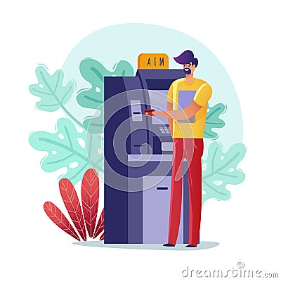 ATM paymens man illustration Vector Illustration