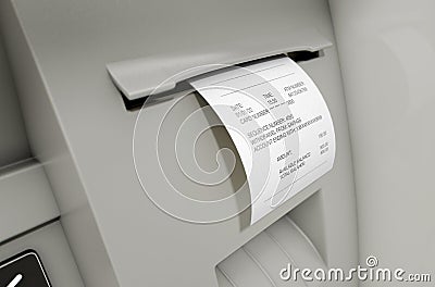 ATM Slip Withdrawel Receipt Stock Photo