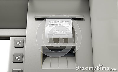 ATM Slip Withdrawel Receipt Stock Photo