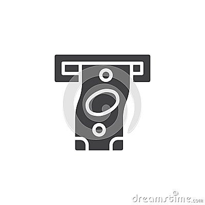 ATM slot with money vector icon Vector Illustration