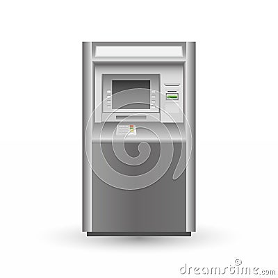 ATM on white background Vector Illustration