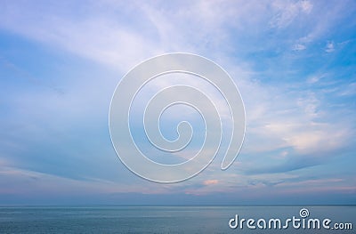 The atmosphere of the blue-purple sea is soft, beautiful, peaceful, relaxing. Stock Photo