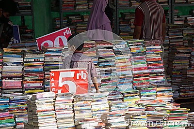The atmosphere on a book fair in Blitar, East Java, Indonesia Editorial Stock Photo