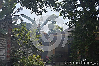 The atmosphere in front of a country house. Stock Photo