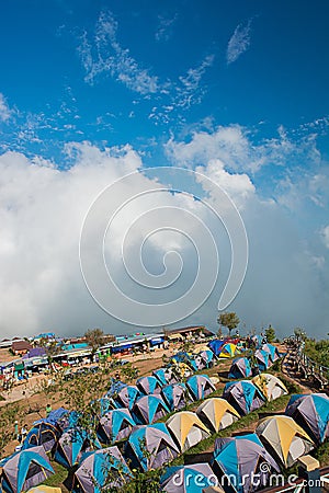 Atmosphere of Phu thap buek, popular toursit attracton in Phetchabun province northern Thailand. Editorial Stock Photo