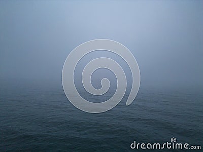 atmosphere of a sea at night and fog. Stock Photo