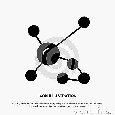 Atom, Biochemistry, Biology, Dna, Genetic solid Glyph Icon vector Vector Illustration