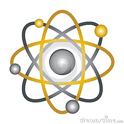 Atom colored symbol on the white background Cartoon Illustration