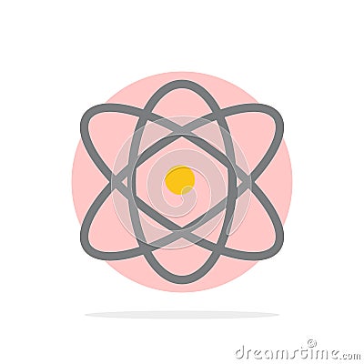 Atom, Education, Physics, Science Abstract Circle Background Flat color Icon Vector Illustration