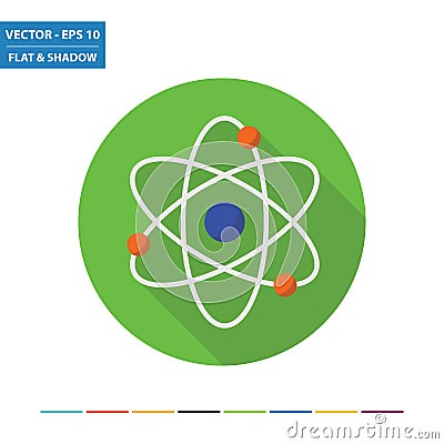 Atom flat icon Vector Illustration