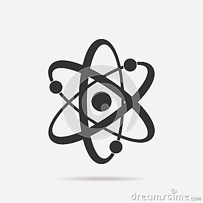 Atom icon. Molecule chemical sign on light background. Vector Vector Illustration