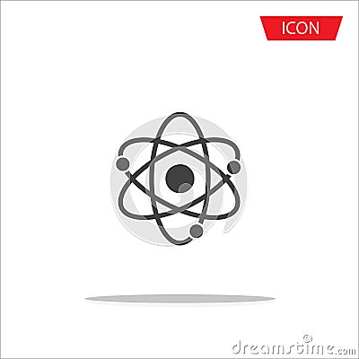 Atom icon vector isolated on white background. Vector Illustration
