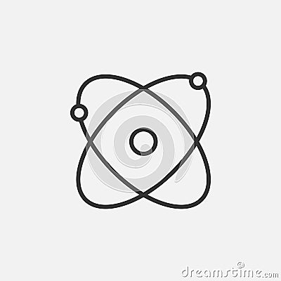 Atom linear style icon design. Chemistry molecular particle element symbol Vector Illustration