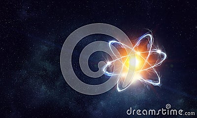 Atom molecule abstract Stock Photo