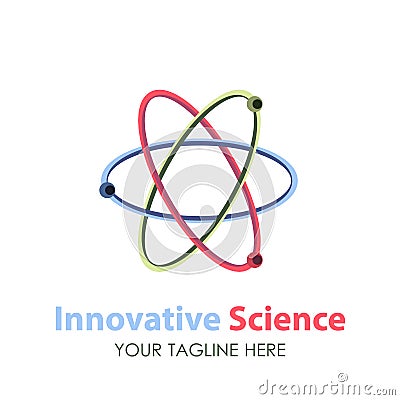 Atom molecule dna creative Innovative Science Medicine, technology, laboratory logo template vector Vector Illustration