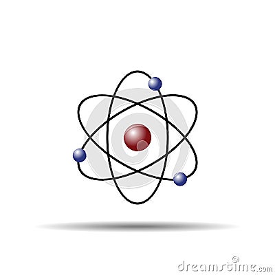 Atom molecule symbol, flat icon Vector Illustration