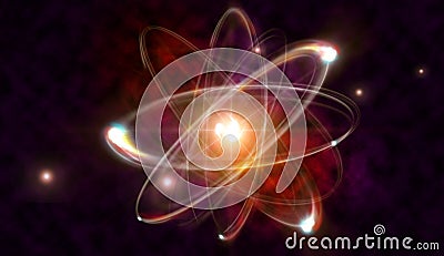 Atom Particle Cartoon Illustration