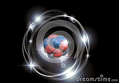 Atom Particle Cartoon Illustration