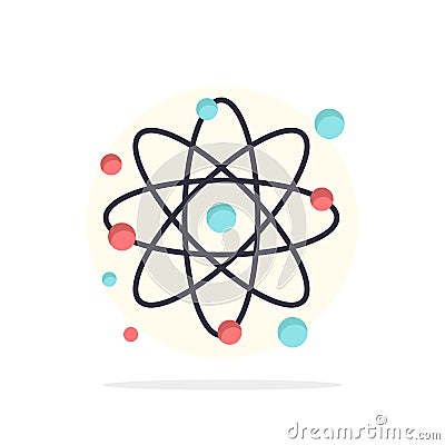 Atom, Particle, Molecule, Physics Abstract Circle Background Flat color Icon Vector Illustration