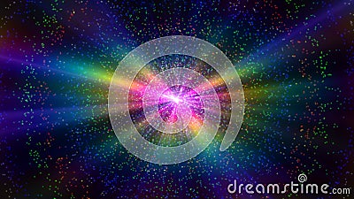 atom particle ray light color abstract Stock Photo