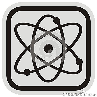 Atom Particle, Vector Icon, black symbol, frame Vector Illustration