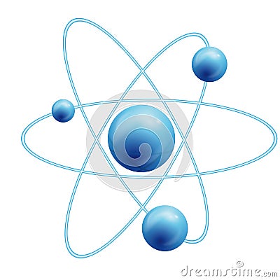 Atom symbol with a globe Vector Illustration