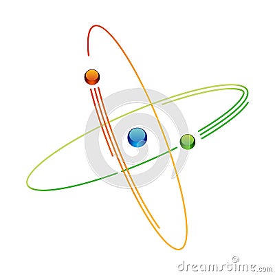 Atom symbols of nuclear energy icon. Scientific research and molecular chemistry. Vector atomic structure with orbital Vector Illustration