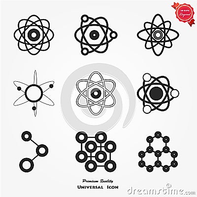 Atom vector icon Vector Illustration