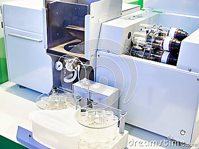 Atomic absorption spectrometer with flame atomization Stock Photo