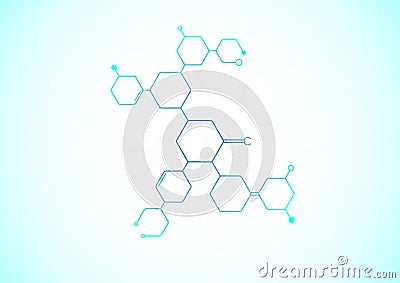 Atomic molecule hexagon in multicolor abstact background Vector Illustration