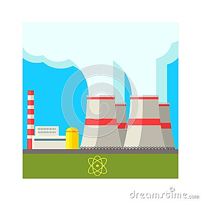 Atomic Power Station Vector Illustration