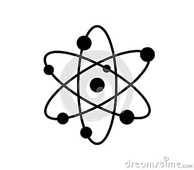 Atomic structure, nucleus, electron, proton Vector Illustration