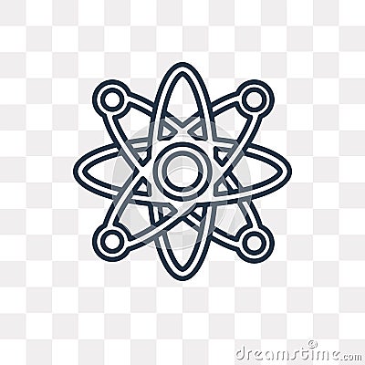 Atomic vector icon isolated on transparent background, linear At Vector Illustration