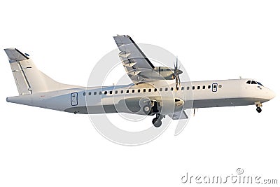 ATR-72 regional airplane at landing Stock Photo