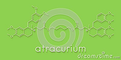 Atracurium skeletal muscle relaxant drug. Used as adjuvant in anesthesia and to induce skeletal muscle relaxation during surgery.. Editorial Stock Photo