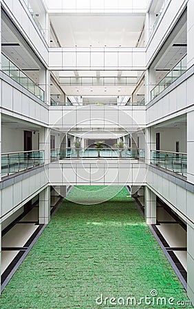 Atrium in an office building Stock Photo