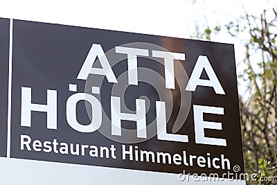 Atta cave sign in attendorn germany Editorial Stock Photo