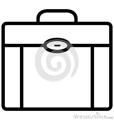 Attache Case Isolated Line Vector Icon that can be easily modified or edited. Stock Photo