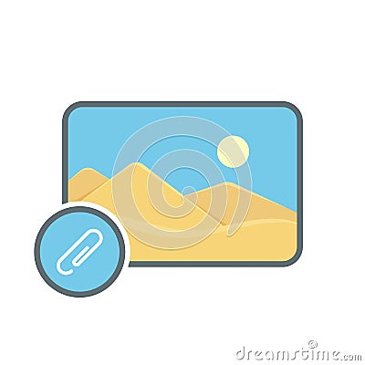 Attache image photo photography picture send icon Vector Illustration