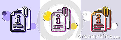 Attached info line icon. Information guide sign. Halftone dotted pattern. Vector Vector Illustration