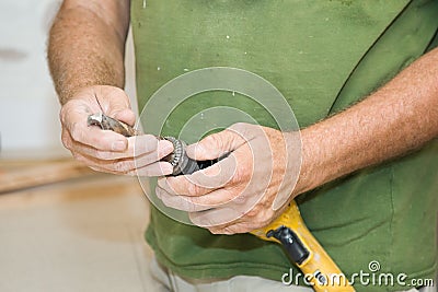 Attaching Drill Bit Stock Photo