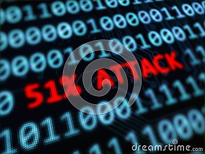 51% attack on blockchain Stock Photo