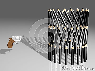 Attack on education Cartoon Illustration