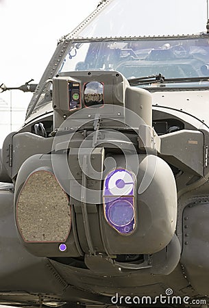 Attack helicopter sensors system Stock Photo