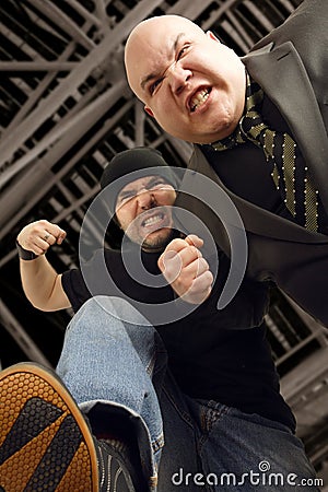 Attack of the thugs Stock Photo