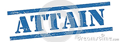 ATTAIN text on blue grungy lines stamp Stock Photo