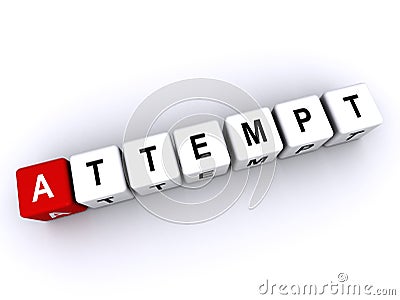 attempt word block on white Stock Photo