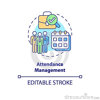 Attendance management concept icon Vector Illustration