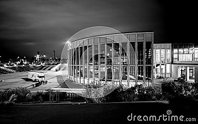 Attendees outside Messe Berlin Entrance South at SAP TechEd conference Editorial Stock Photo